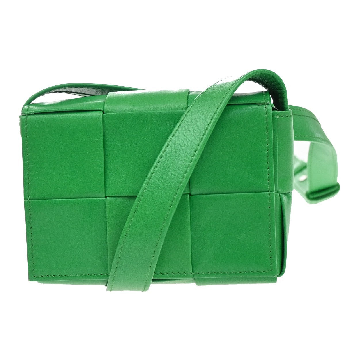 Bottega Veneta Cassette Maxi Intrecciato Leather Green Leather Crossbody Bag Bag (Pre-Owned)