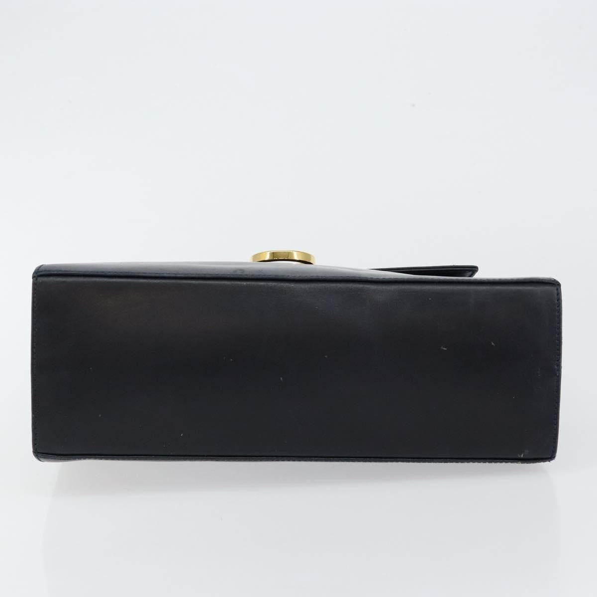 Salvatore Ferragamo Gancini Convertible Top Handle Leather Navy Leather Handbag (Pre-Owned)