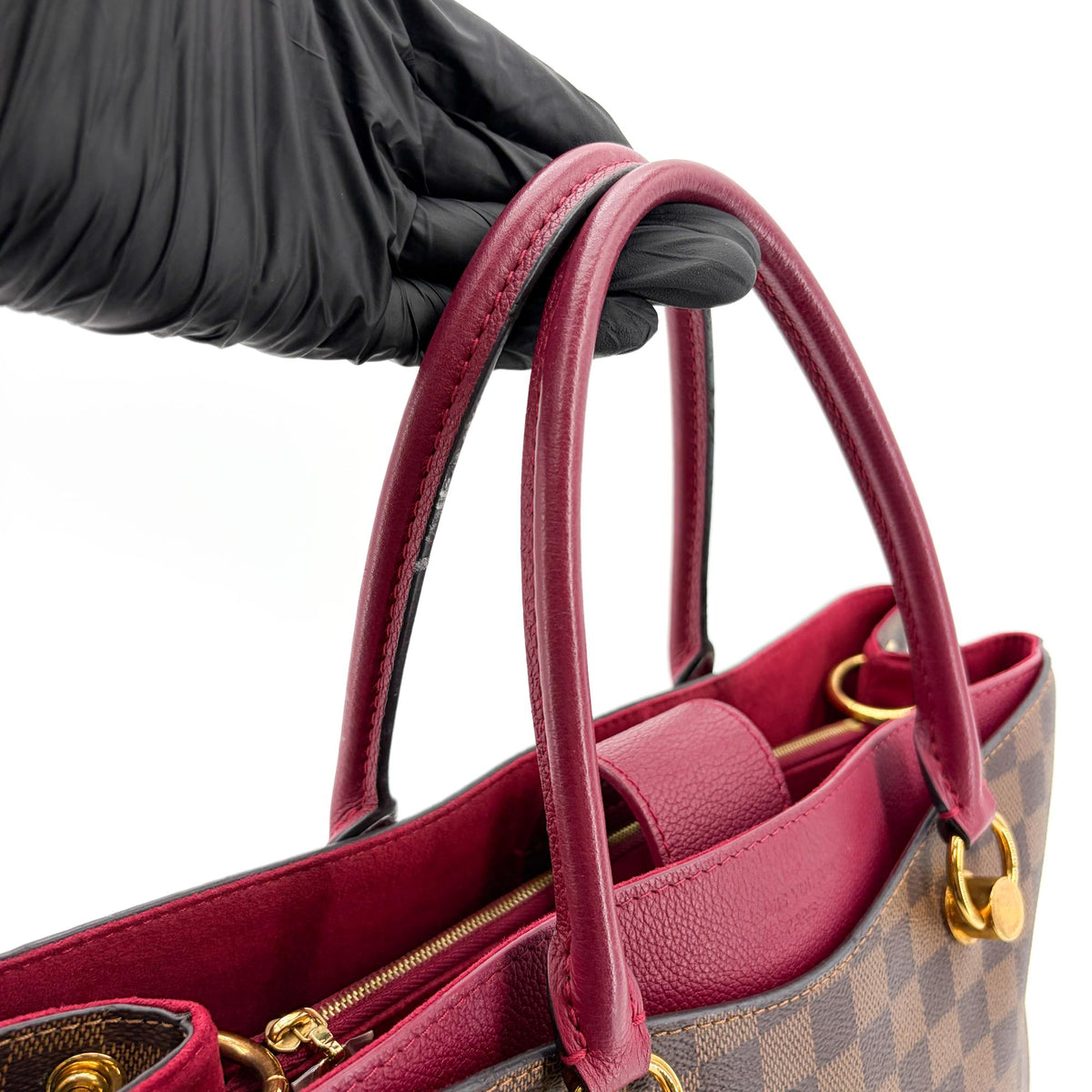Louis Vuitton Lv Riverside Damier With Leather Brown Canvas Handbag (Pre-Owned)