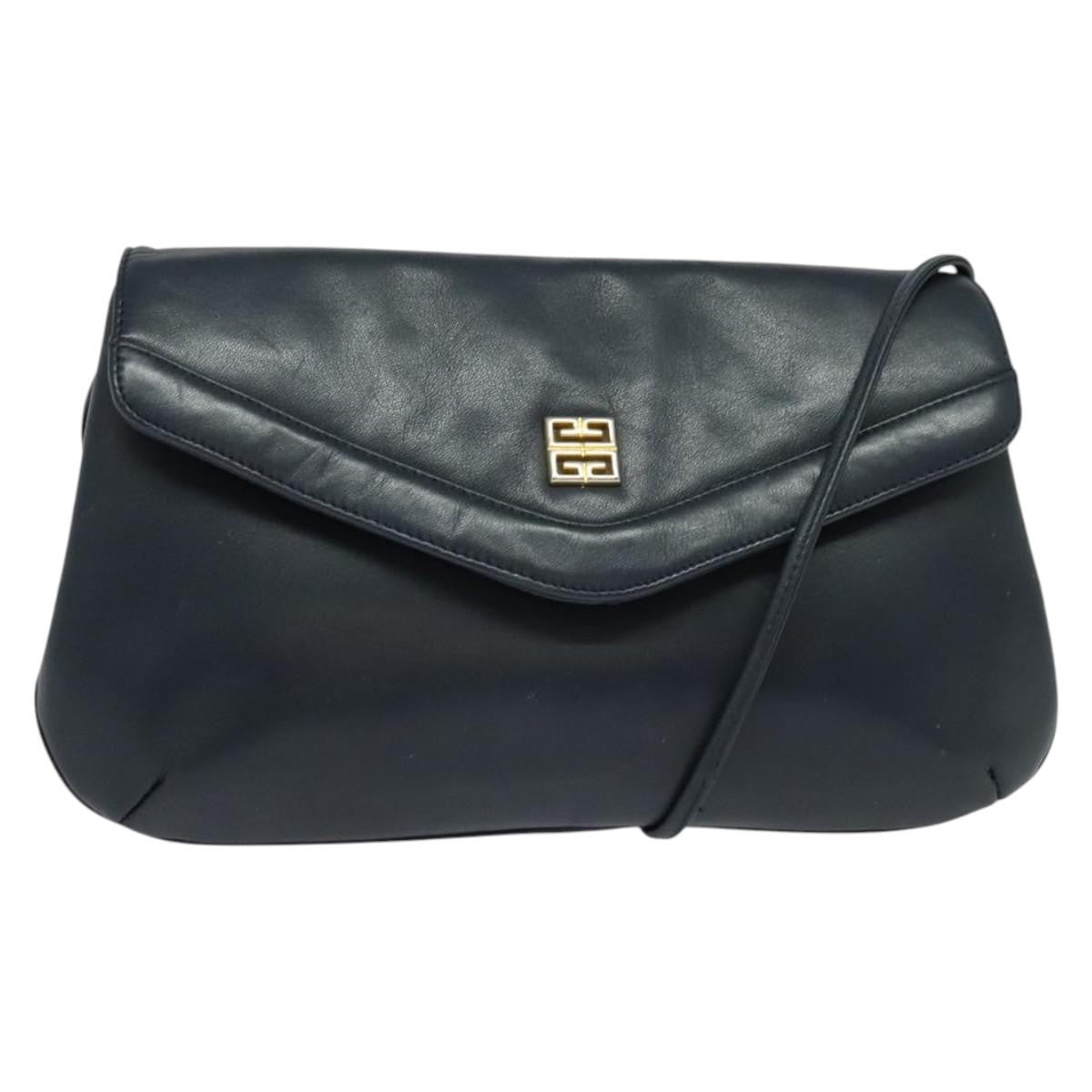 Givenchy Vintage 4G Leather Navy Leather Shoulder Bag Bag (Pre-Owned)