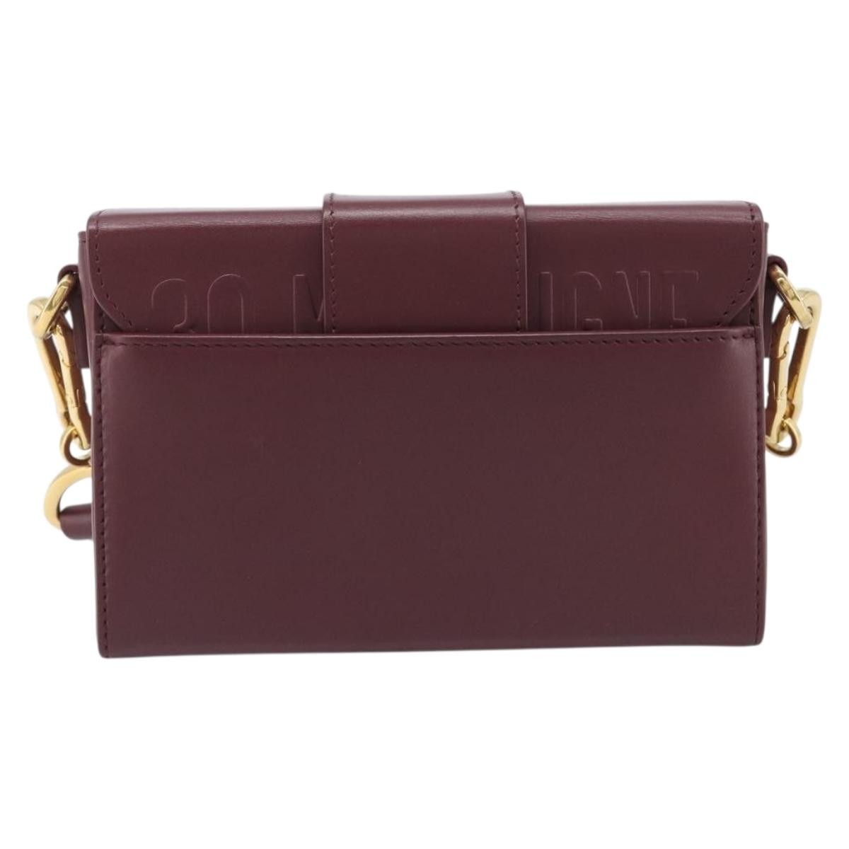 Christian Dior 30 Montaigne Box Leather Burgundy Leather Handbag (Pre-Owned)