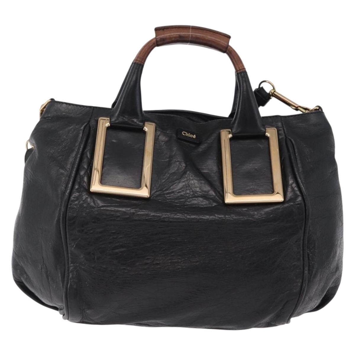 Chloe Ethel Leather Black Leather Handbag (Pre-Owned)