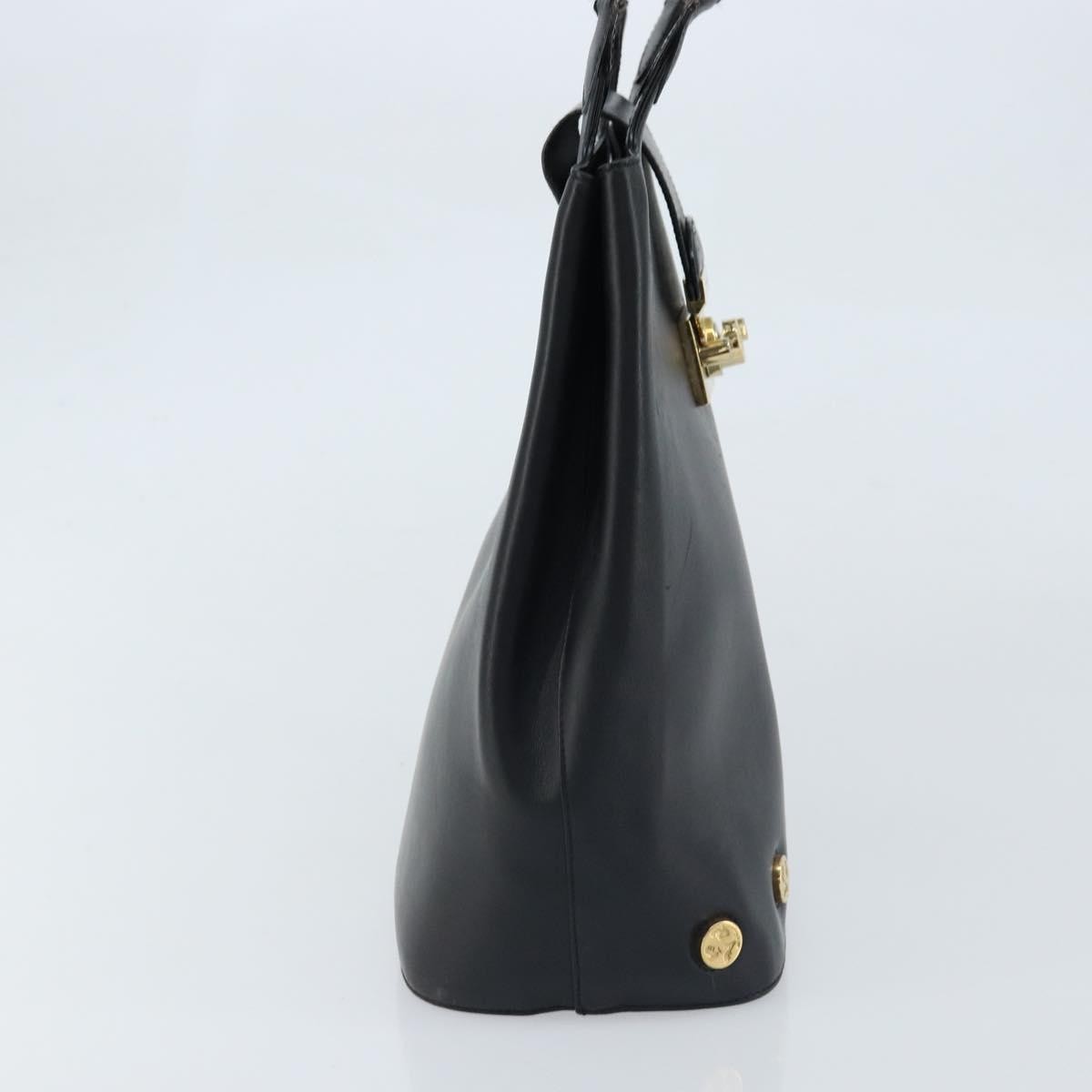 Salvatore Ferragamo Vintage Leather Black Leather Tote Bag Bag (Pre-Owned)