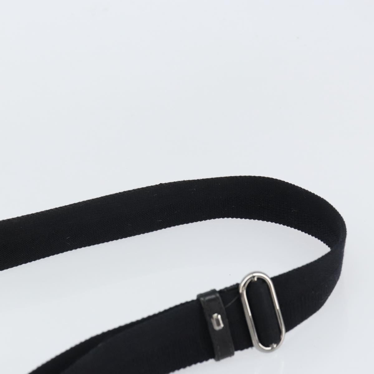 Gucci Zip Messenger Gg Canvas With Perforated Leather Black Canvas Shoulder Bag Bag (Pre-Owned)