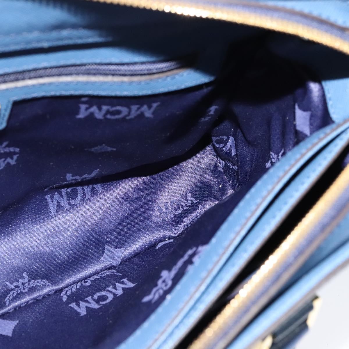 MCM Vintage Leather Blue Leather Handbag (Pre-Owned)