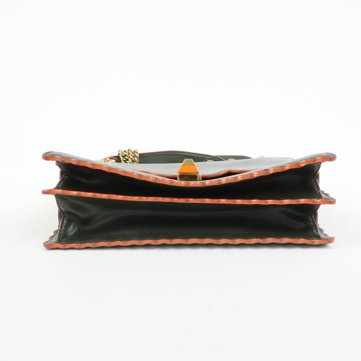Fendi Kan I Leather Green Leather Shoulder Bag Bag (Pre-Owned)