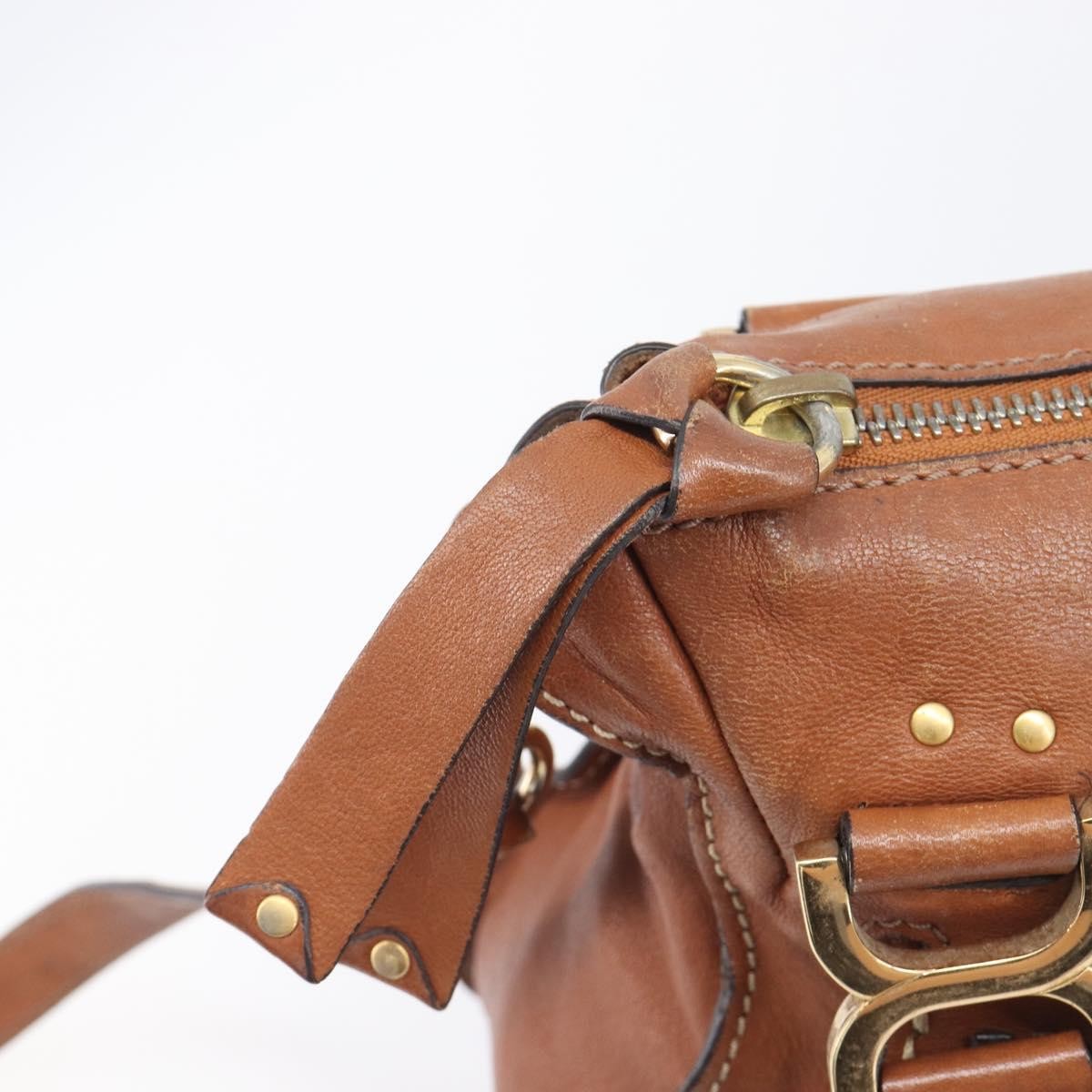 Chloe Marcie Satchel Leather Brown Leather Handbag (Pre-Owned)