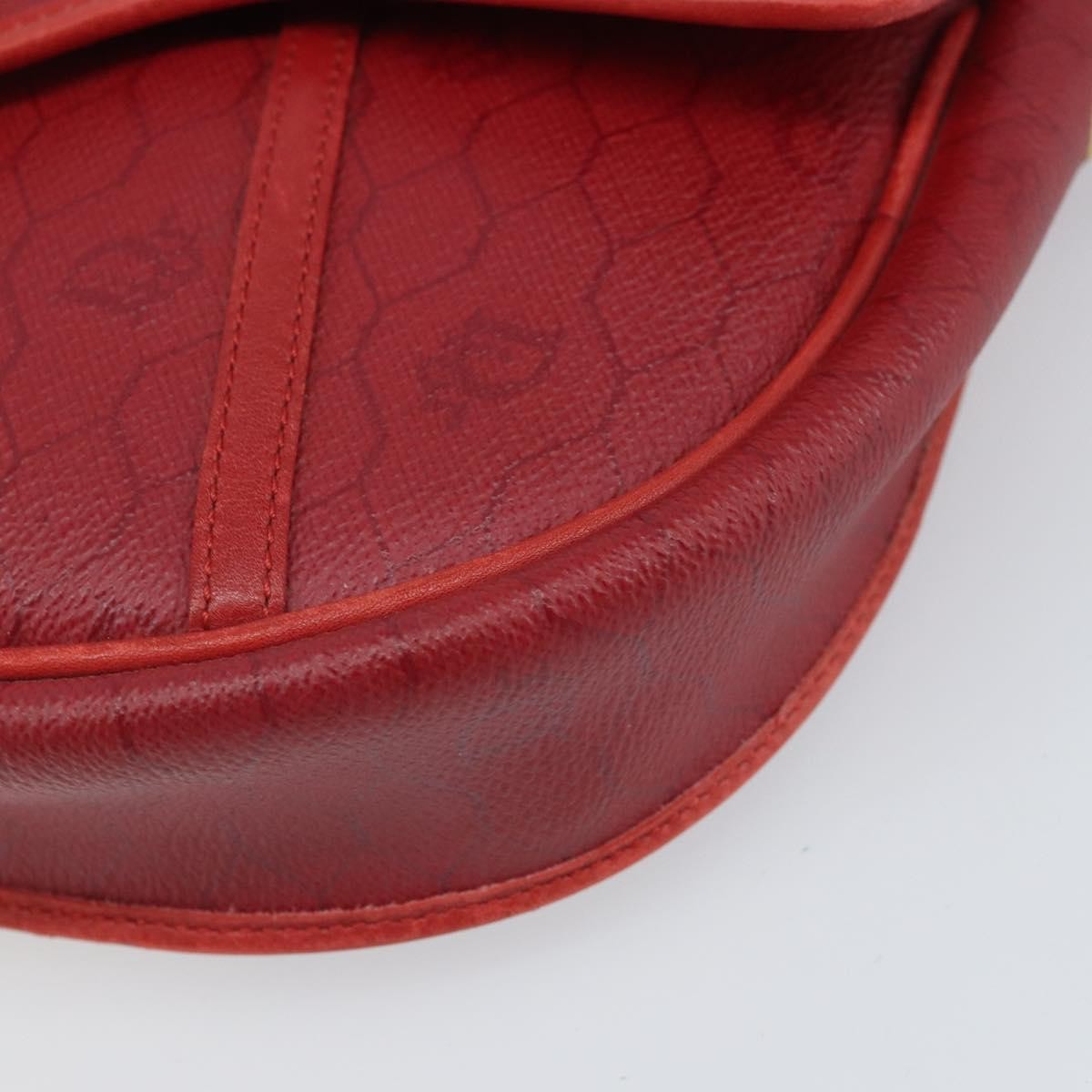Christian Dior Vintage Honeycomb Flap Coated Canvas Red Pvc Shoulder Bag Bag (Pre-Owned)