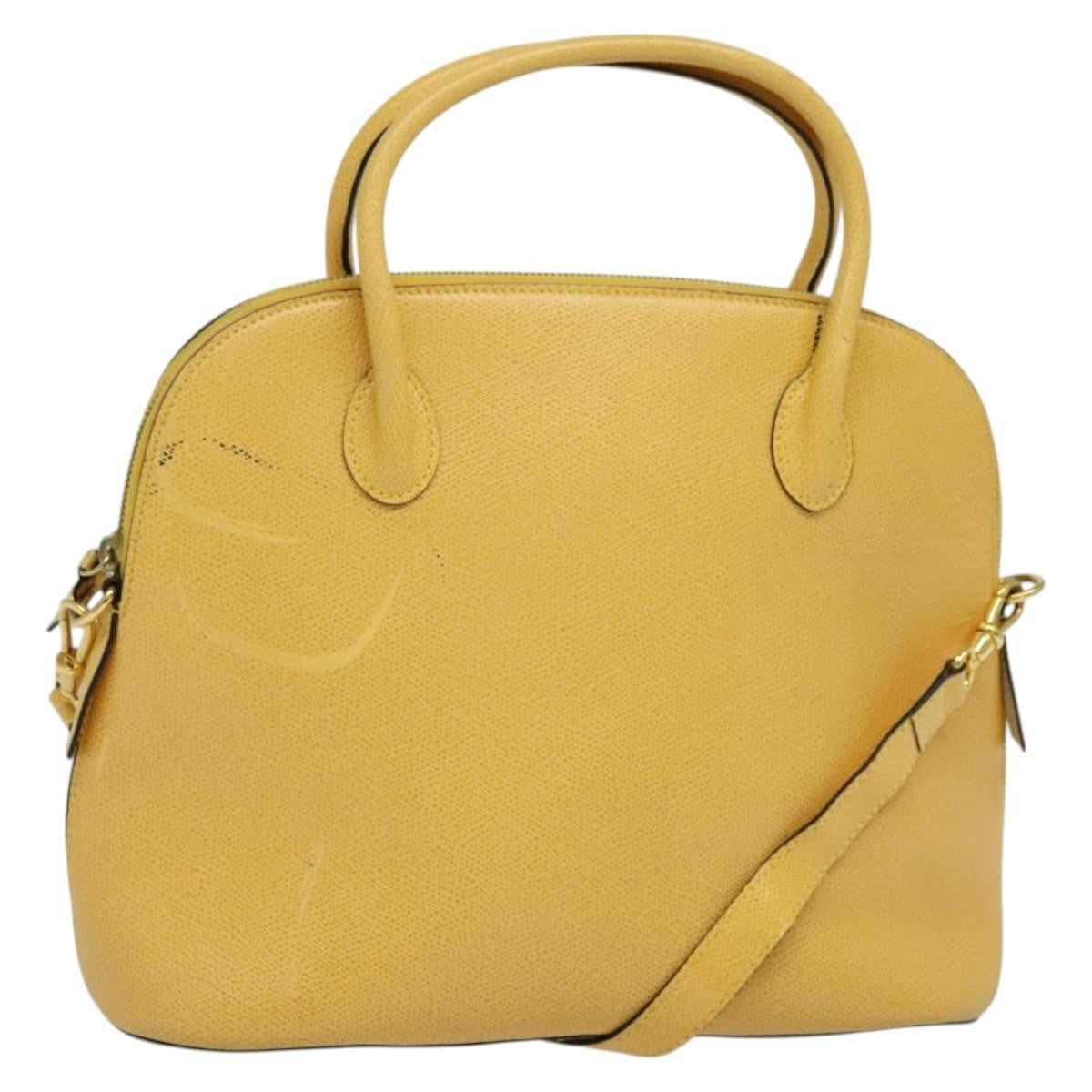 Celine Handbag Leather Yellow Leather Handbag (Pre-Owned)