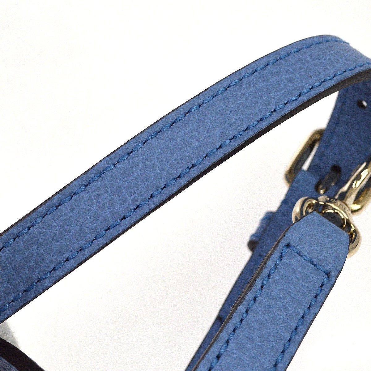 Gucci Interlocking Top Handle Leather Blue Leather Handbag (Pre-Owned)