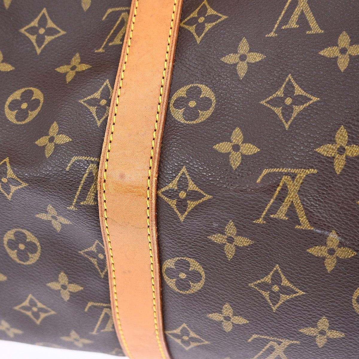 Louis Vuitton Keepall Bandoulière Monogram Brown Canvas Travel Bag Bag (Pre-Owned)