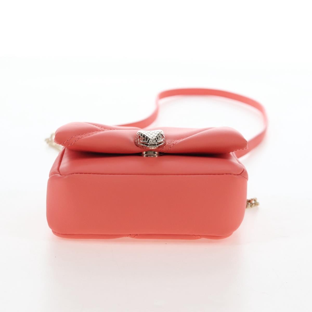 Bvlgari Serpenti Cabochon Diagonal Quilted Leather Pink Leather Shoulder Bag Bag (Pre-Owned)