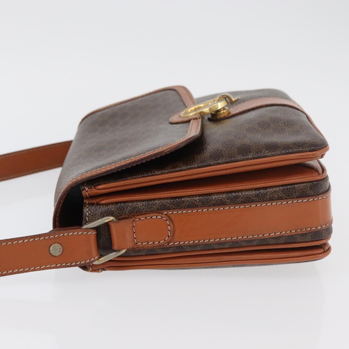 Celine Vintage Macadam Canvas And Leather Brown Canvas Handbag (Pre-Owned)
