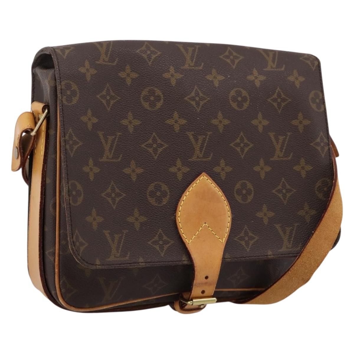 Louis Vuitton Cartouchiere Monogram Brown Canvas Shoulder Bag Bag (Pre-Owned)