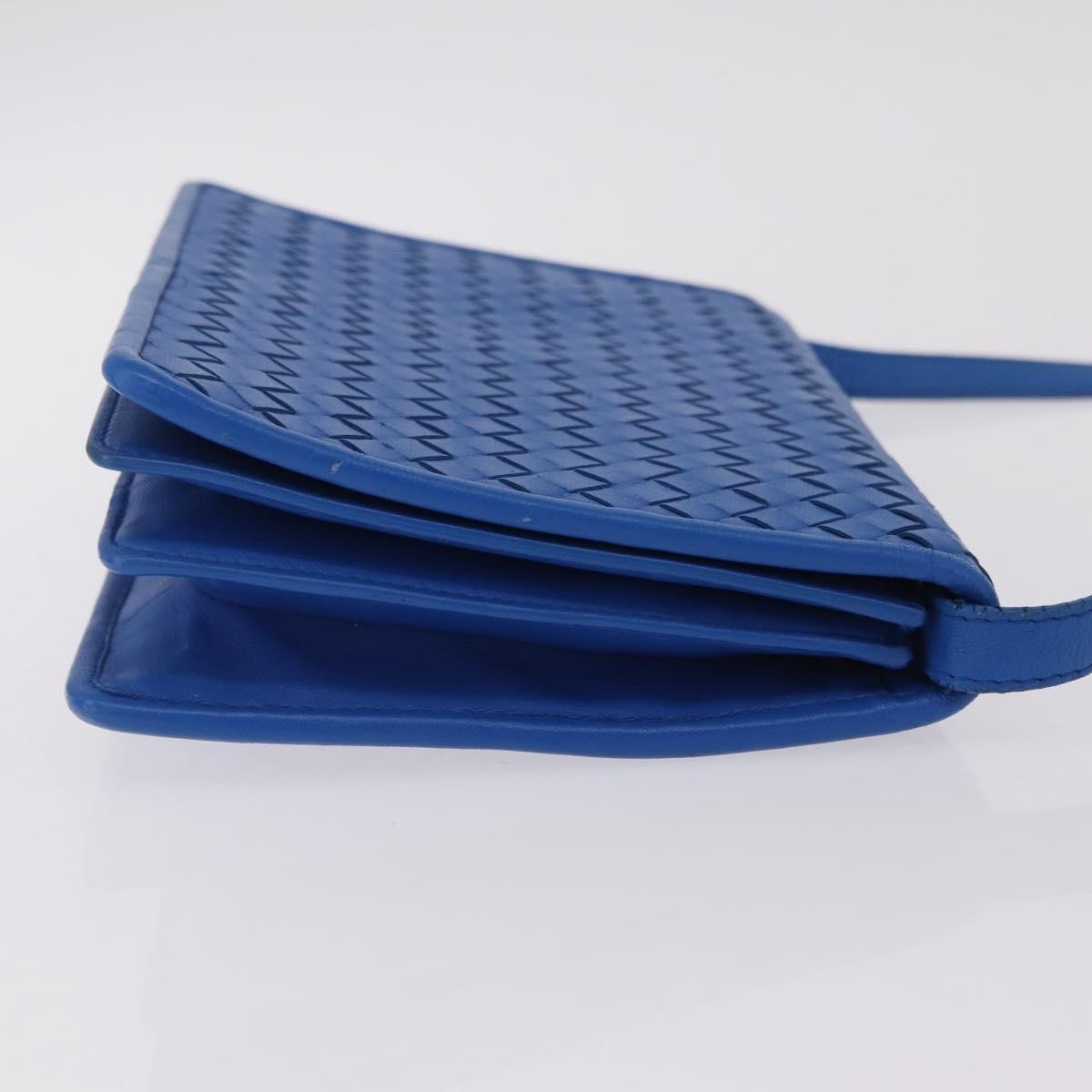 Bottega Veneta Shoulder Leather Blue Leather Shoulder Bag Bag (Pre-Owned)