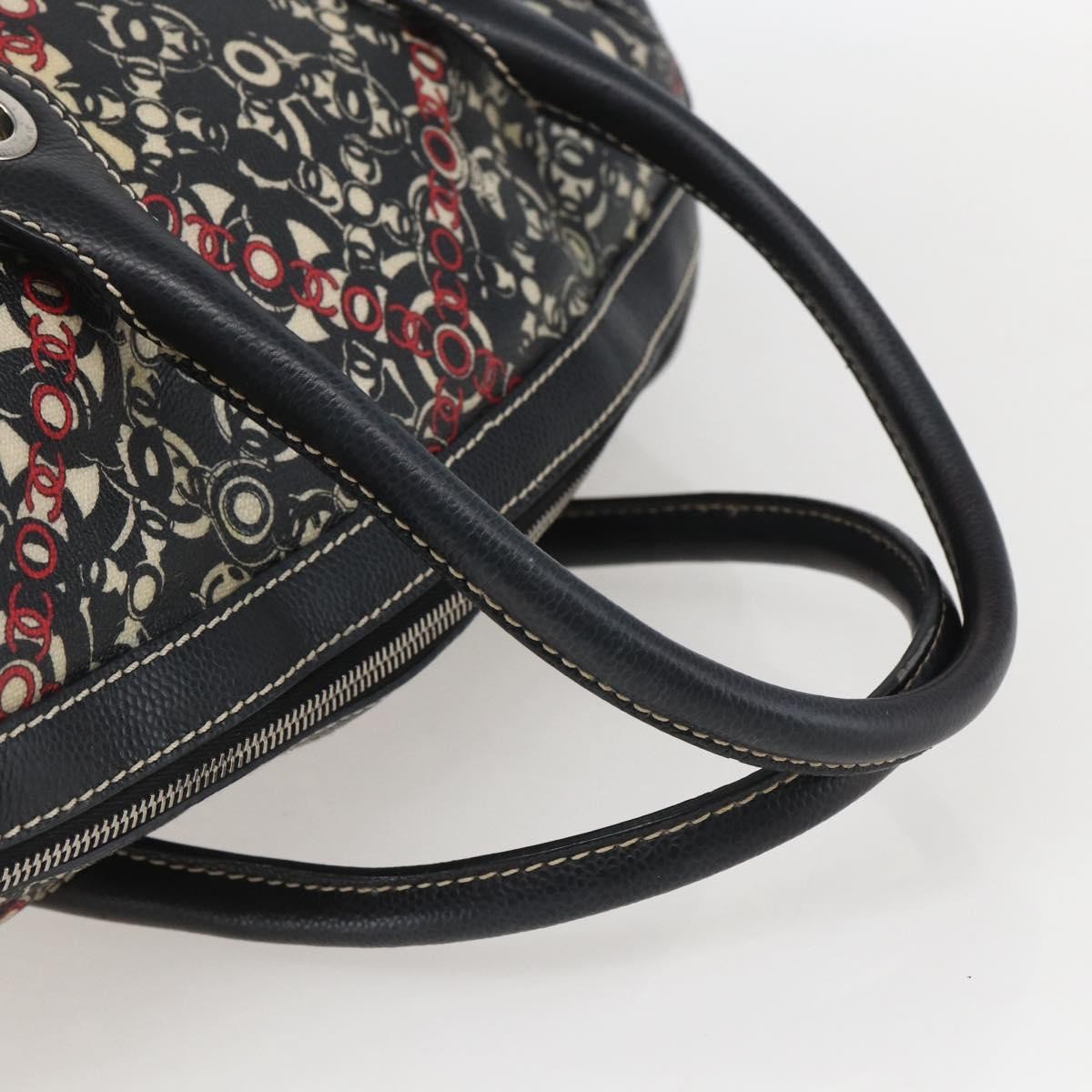 Chanel Optic Coco Bowler Printed Coated Canvas With Caviar Black Pvc Travel Bag Bag (Pre-Owned)