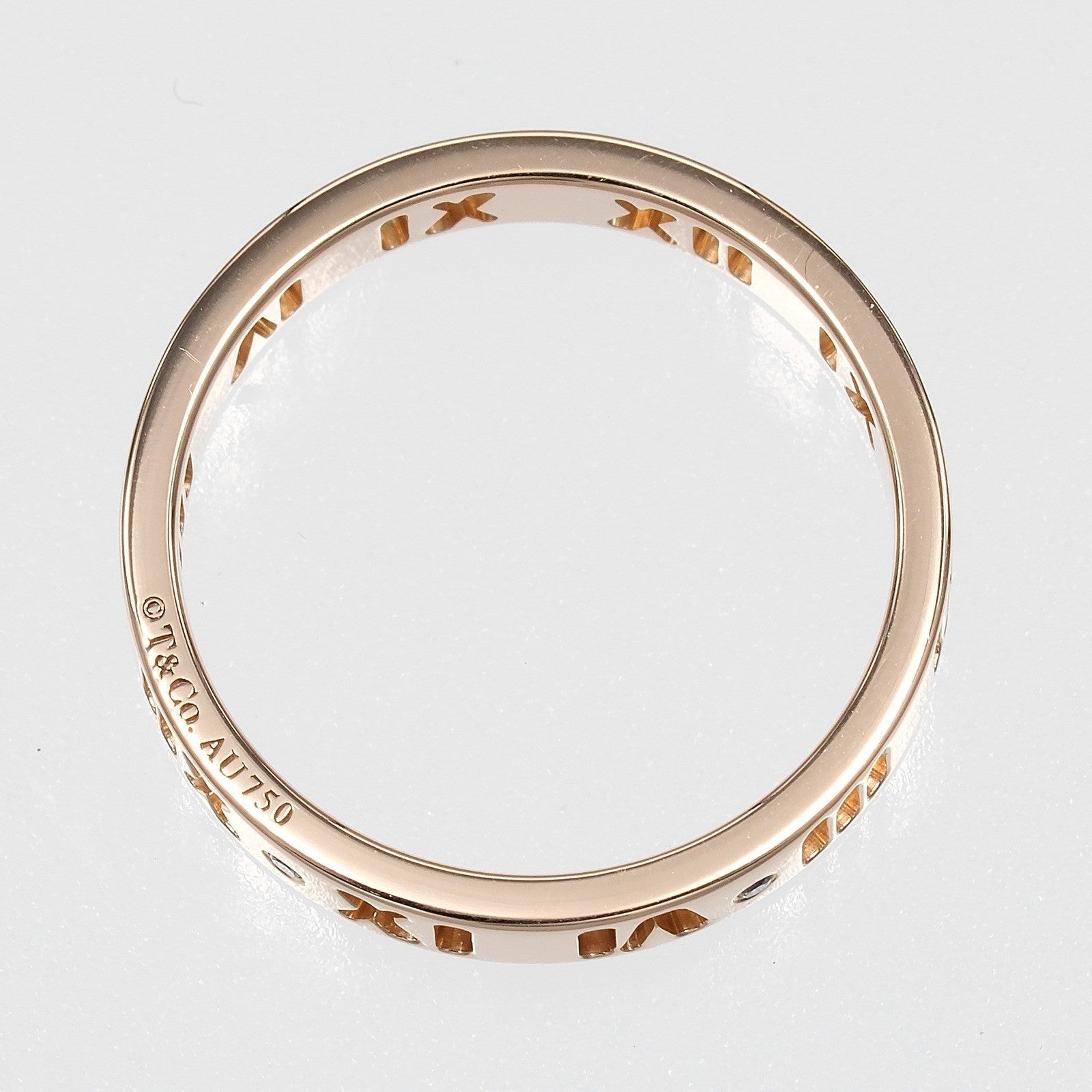 Tiffany & Co. Atlas Pierced 18K Yellow Gold And Diamonds Gold Yellow_Gold Ring Jewelry (Pre-Owned)