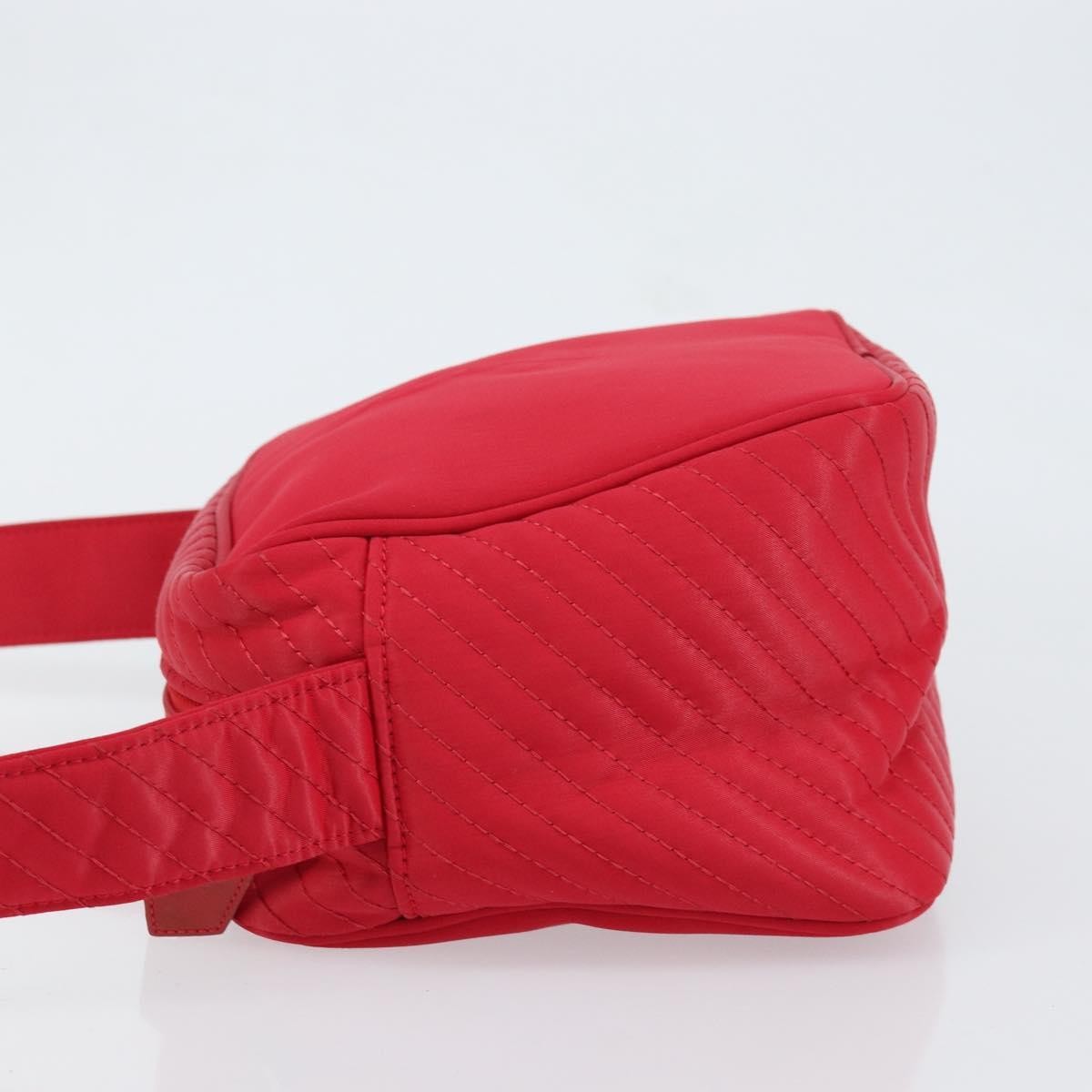 Saint Laurent Vintage Nylon Red Nylon Shoulder Bag Bag (Pre-Owned)
