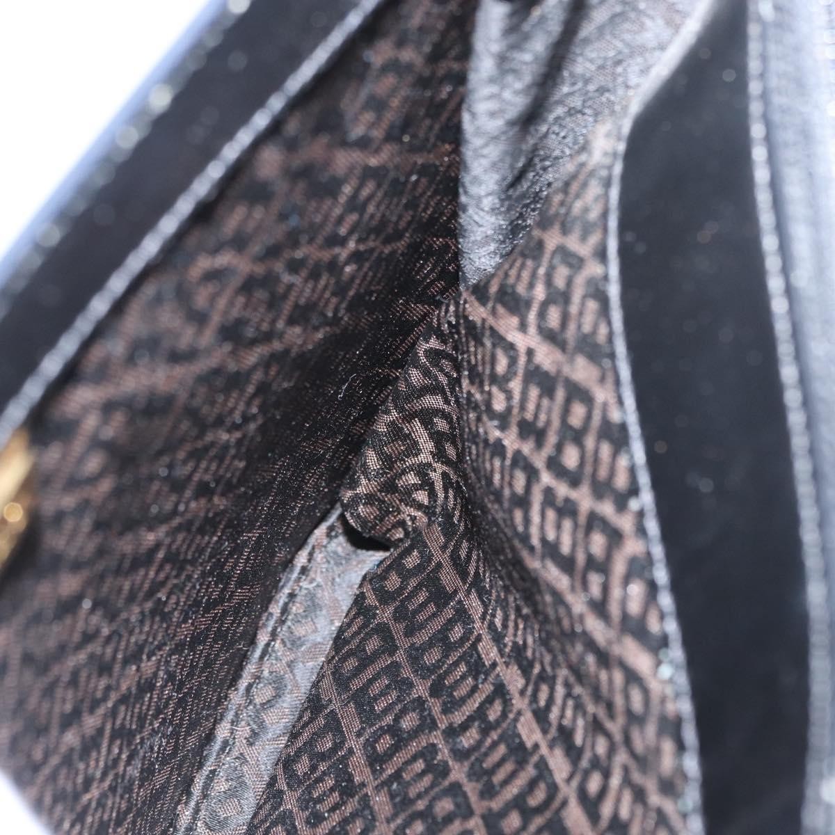 Bally Vintage Leather Black Leather Handbag (Pre-Owned)