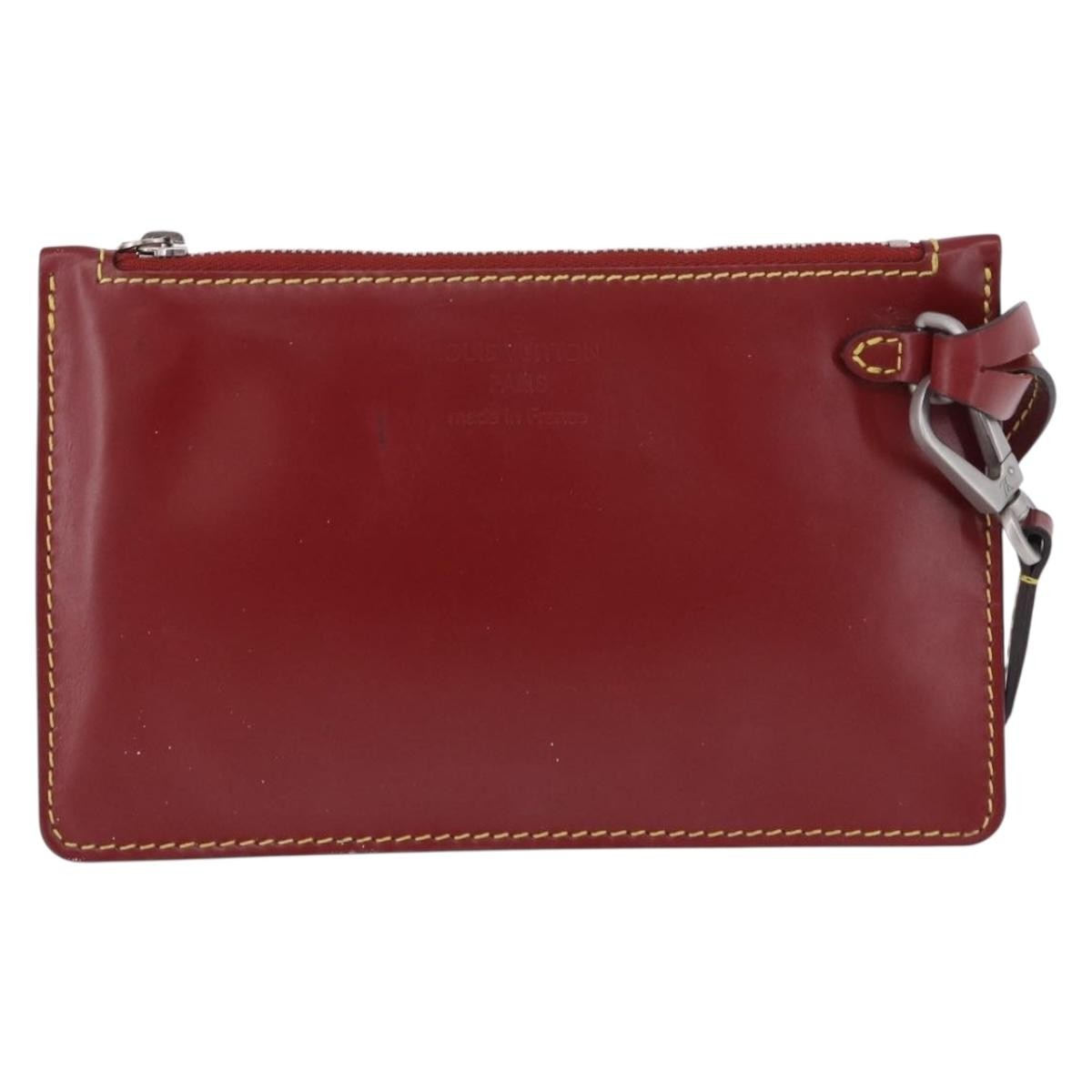 Louis Vuitton Neverfull Leather Red Leather Clutche & Pouche Bag (Pre-Owned)