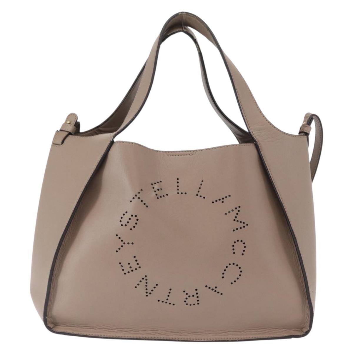 Stella Mccartney Alter Perforated Faux Leather Beige Synthetic Tote Bag Bag (Pre-Owned)