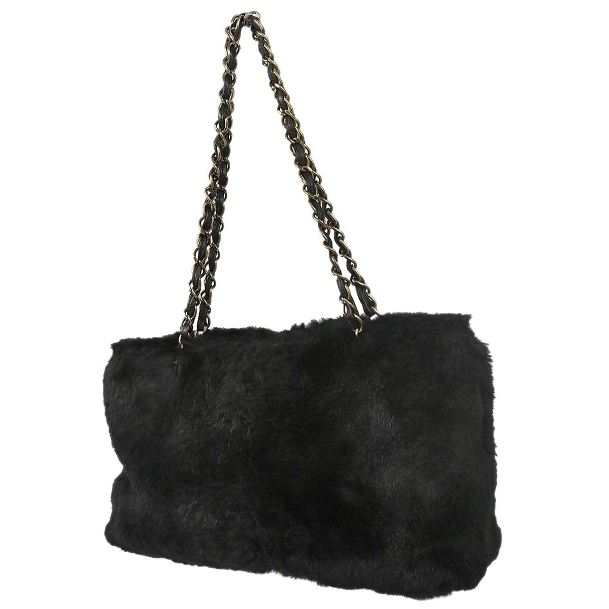 Chanel Chain Lapin Fur Black Rabbit Tote Bag Bag (Pre-Owned)