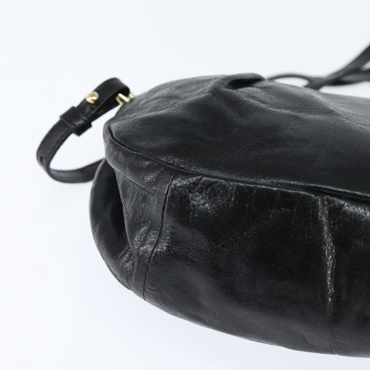 Chloe Shoulder Bag Leather Black Leather Shoulder Bag Bag (Pre-Owned)