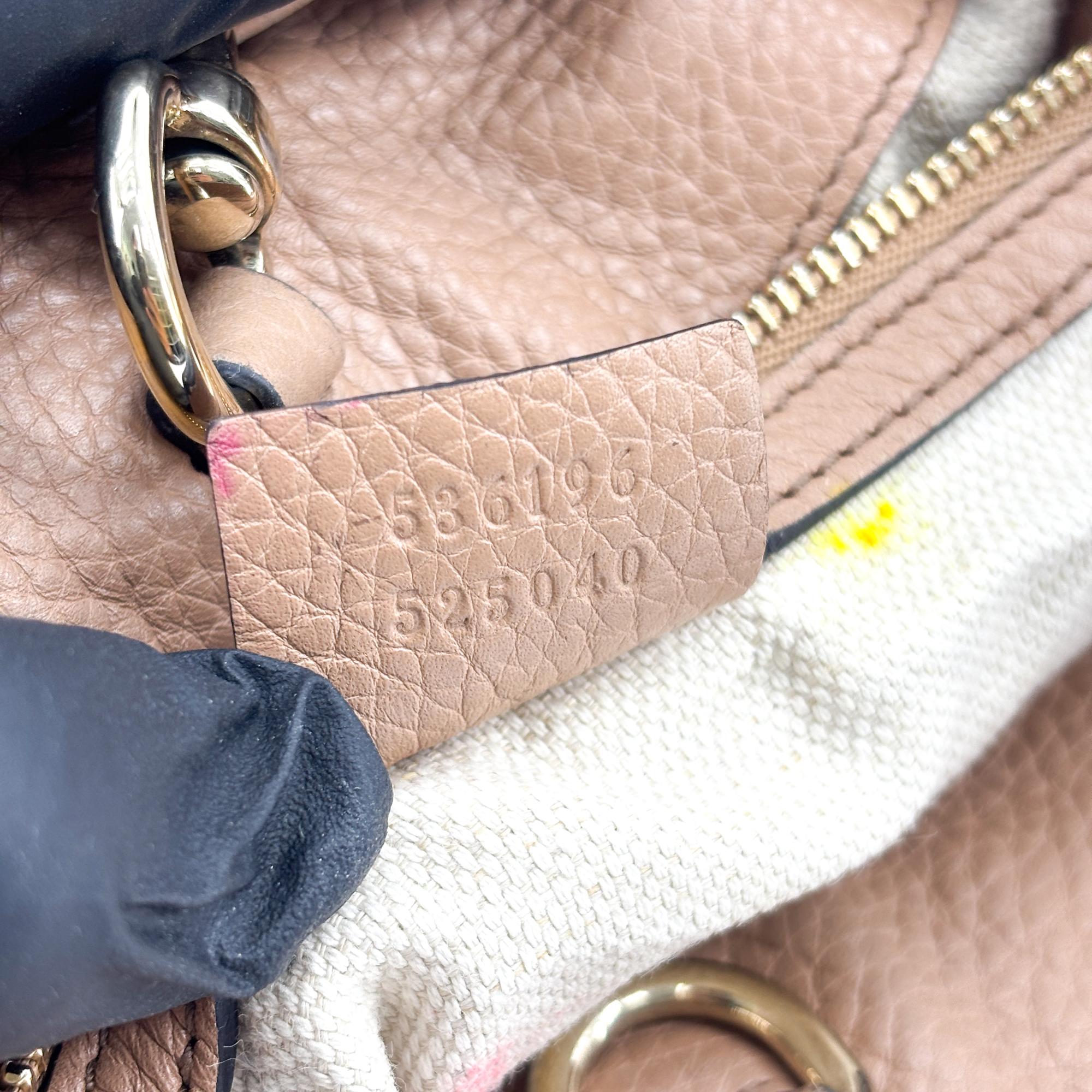 Gucci Soho Shoulder Bag Leather Beige Leather Shoulder Bag Bag (Pre-Owned)