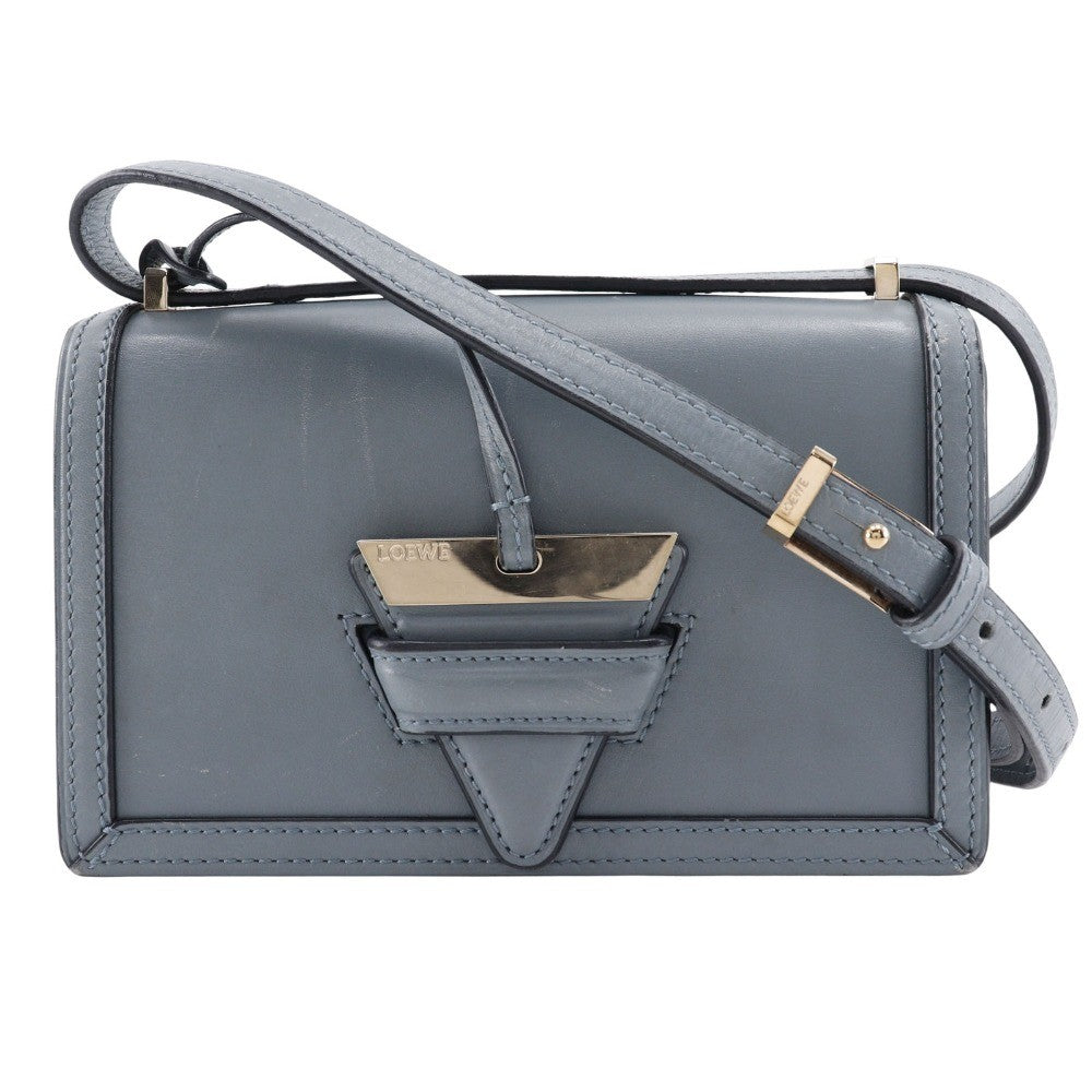 Loewe Barcelona Leather Blue Leather Shoulder Bag Bag (Pre-Owned)