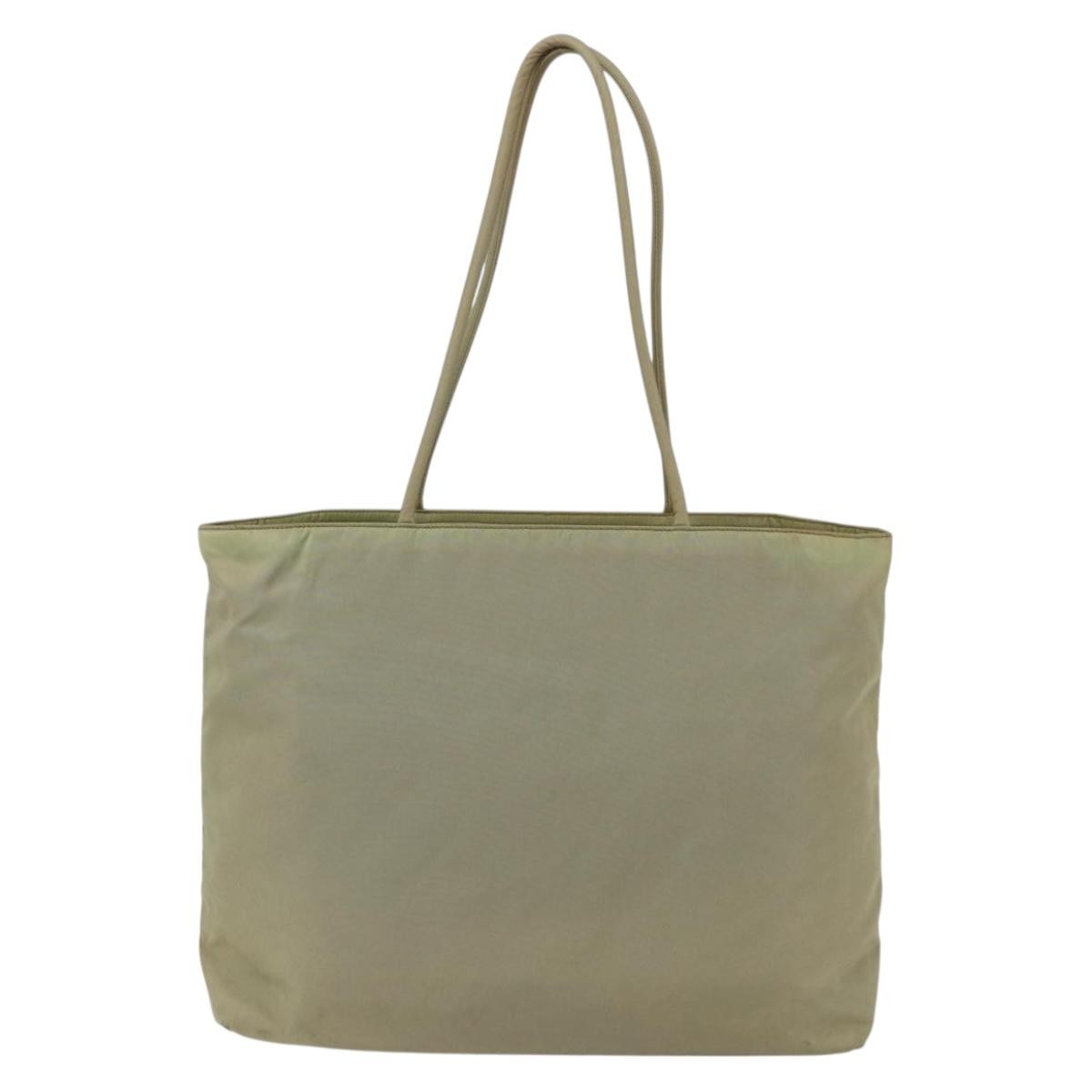 Prada Vintage Zip Tote Tessuto Ecru Nylon Tote Bag Bag (Pre-Owned)