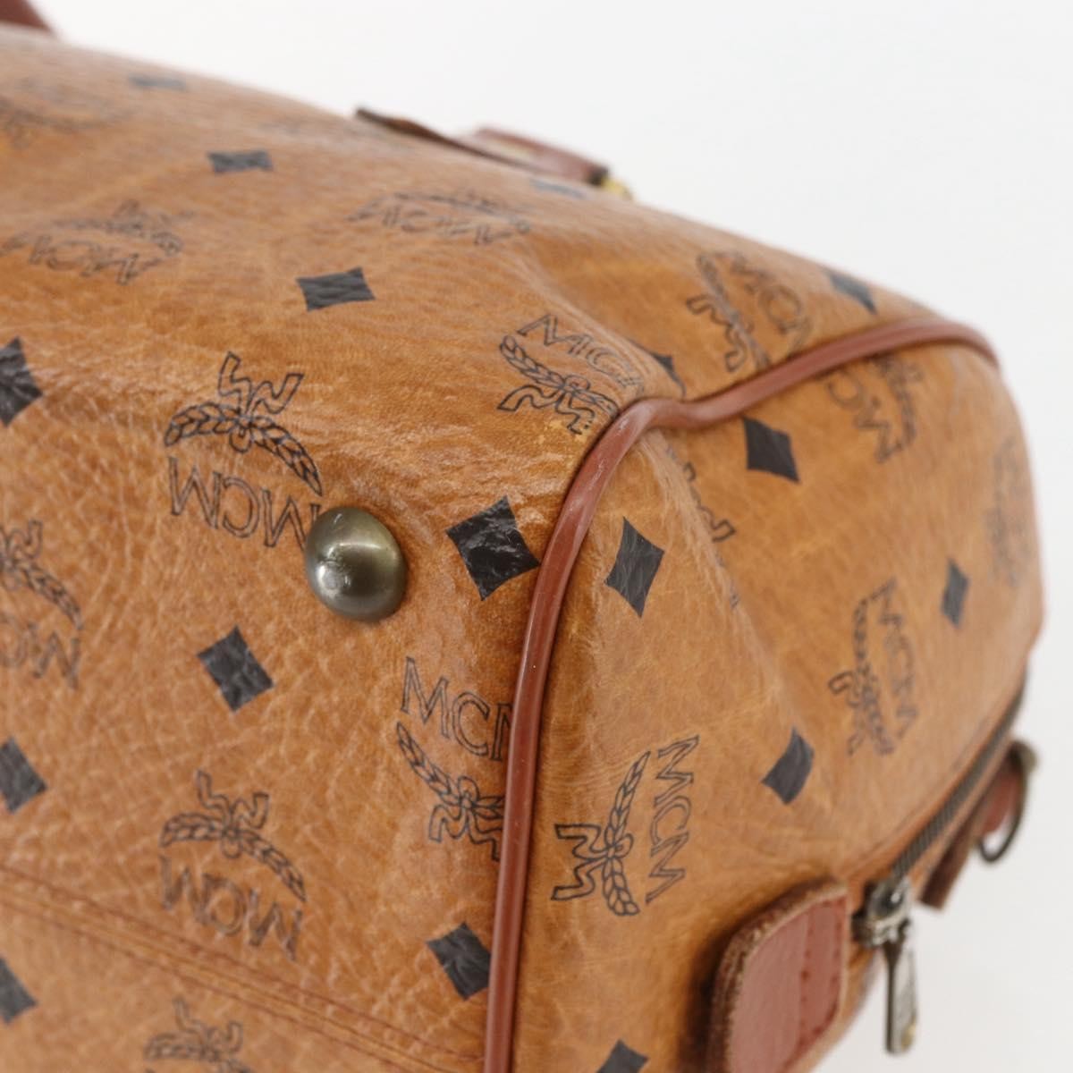 MCM Visetos Logogramme Canvas And Leather Brown Canvas Travel Bag Bag (Pre-Owned)