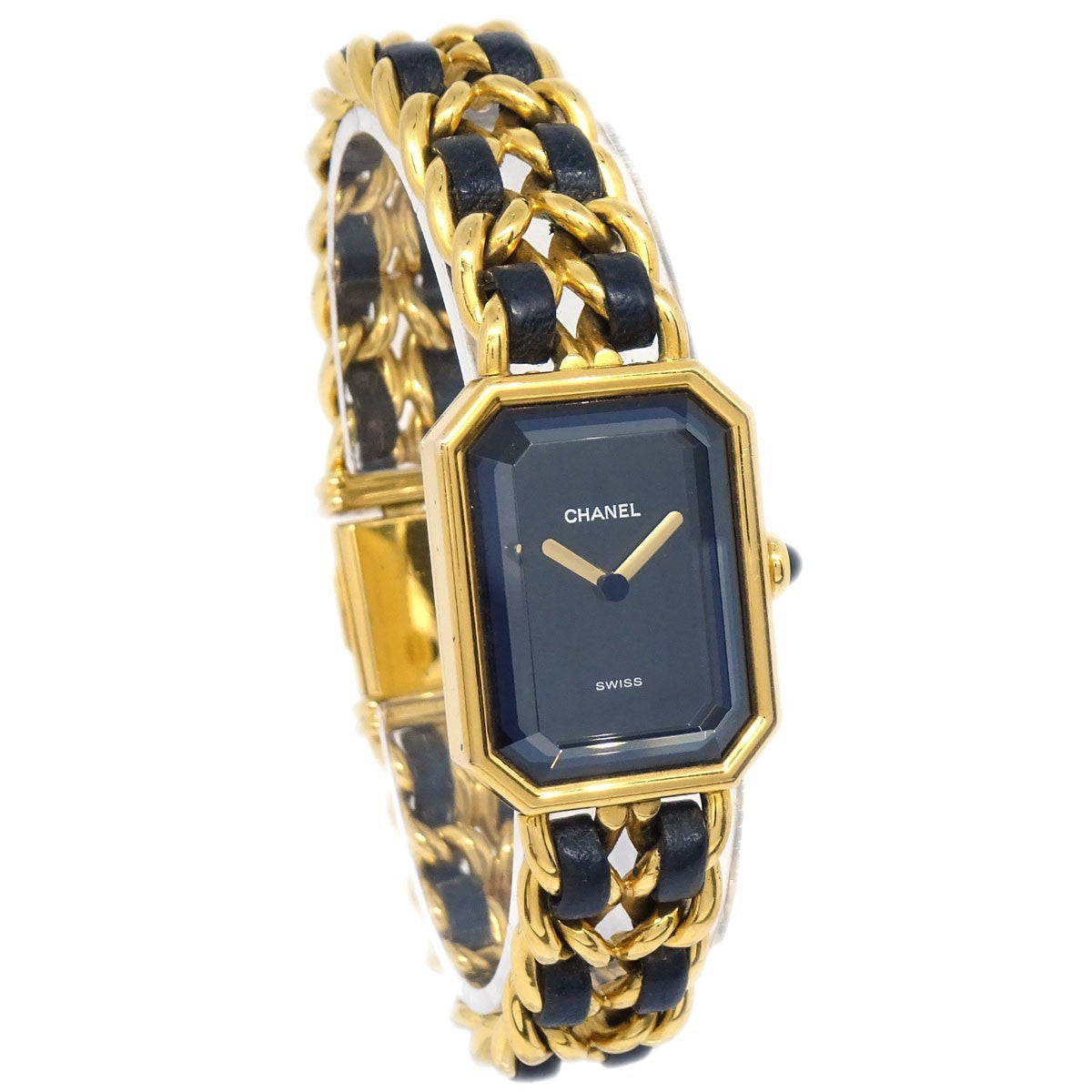 Chanel Premiere Rock Quartz Plated Metal And Leather Watch (Pre-Owned)