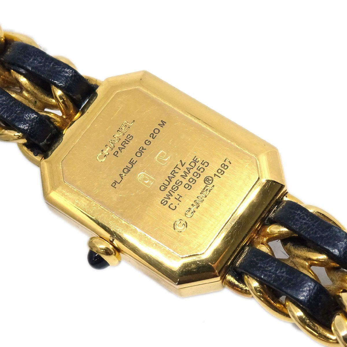 Chanel Premiere Rock Quartz Plated Metal And Leather Watch (Pre-Owned)