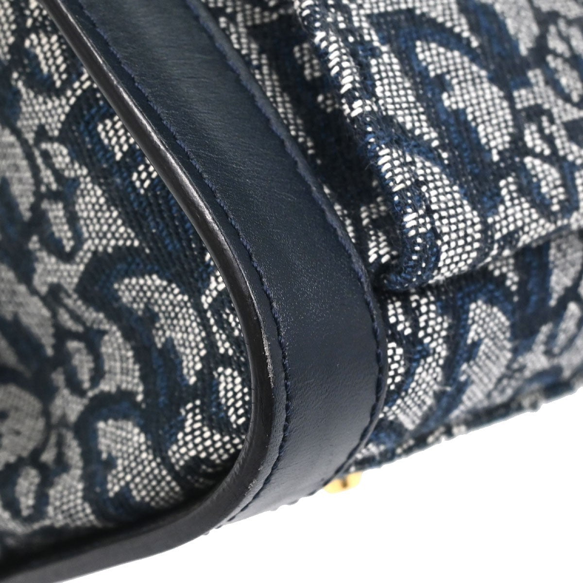 Christian Dior Vintage Trotter Pocket Diorissimo Canvas Navy Canvas Tote Bag Bag (Pre-Owned)