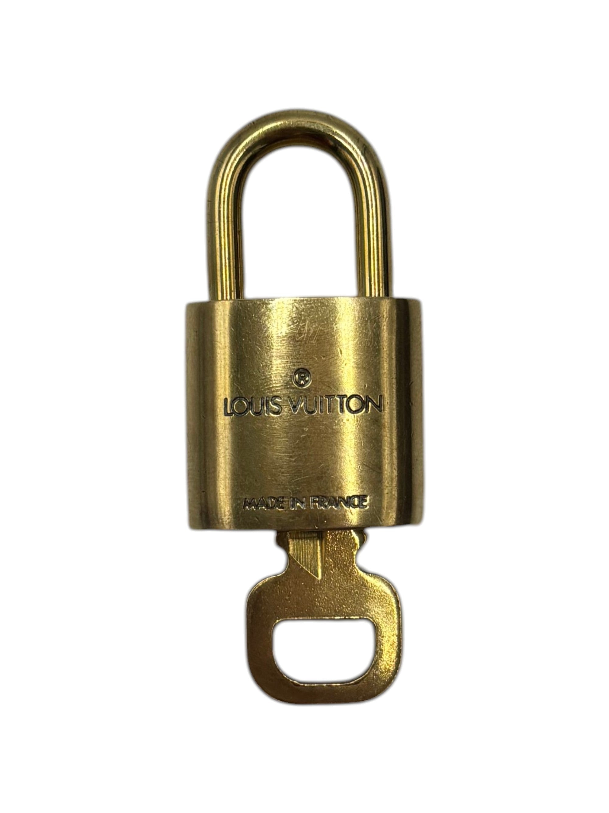 Louis Vuitton Padlock And Key Logo Cufflinks Metal Gold Metal Charms And Keychains Accessory (Pre-Owned)