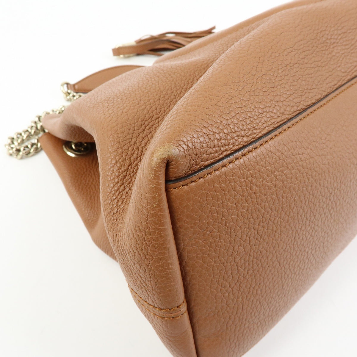Gucci Soho Chain Strap Leather Brown Leather Shoulder Bag Bag (Pre-Owned)