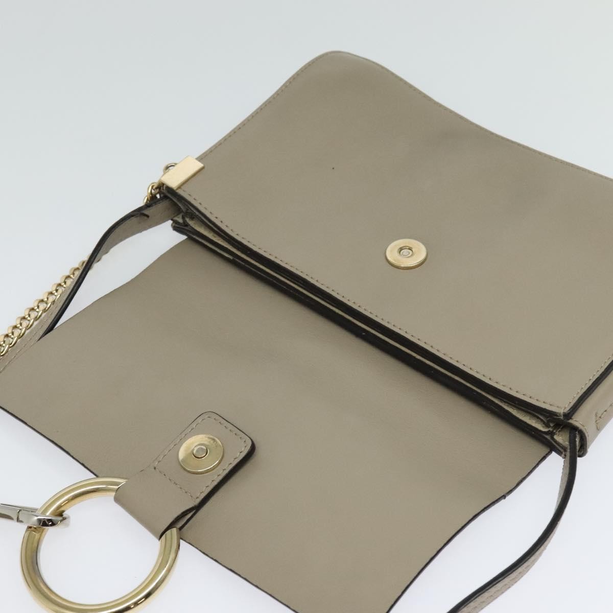 Chloe Faye Leather And Suede Beige Leather Shoulder Bag Bag (Pre-Owned)