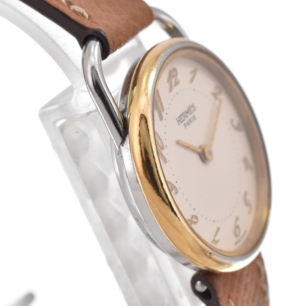 Hermes Arceau Quartz Stainless Steel And Leather Watch (Pre-Owned)