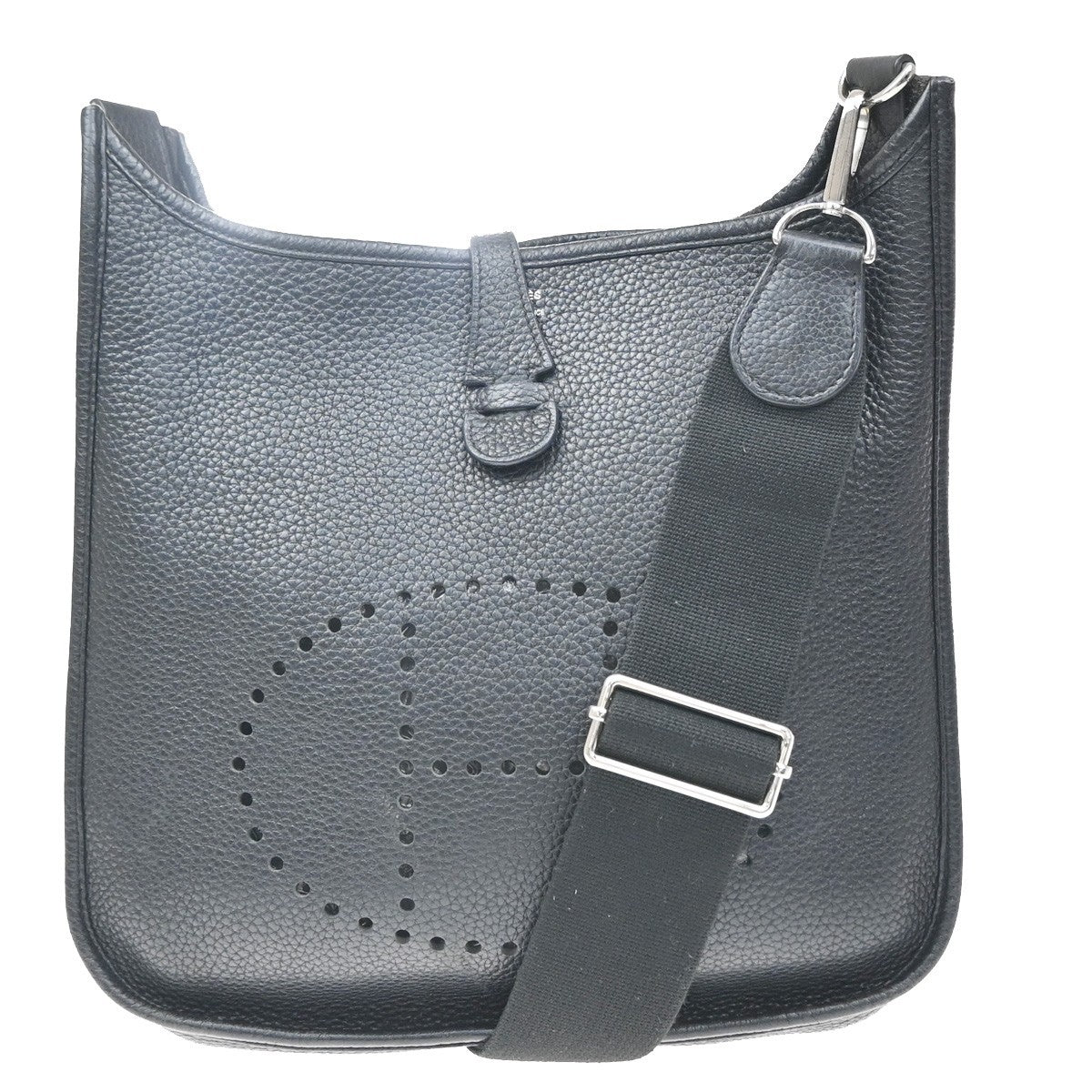Hermes Evelyne Bag Gen Iii Clemence Black Leather Shoulder Bag Bag (Pre-Owned)