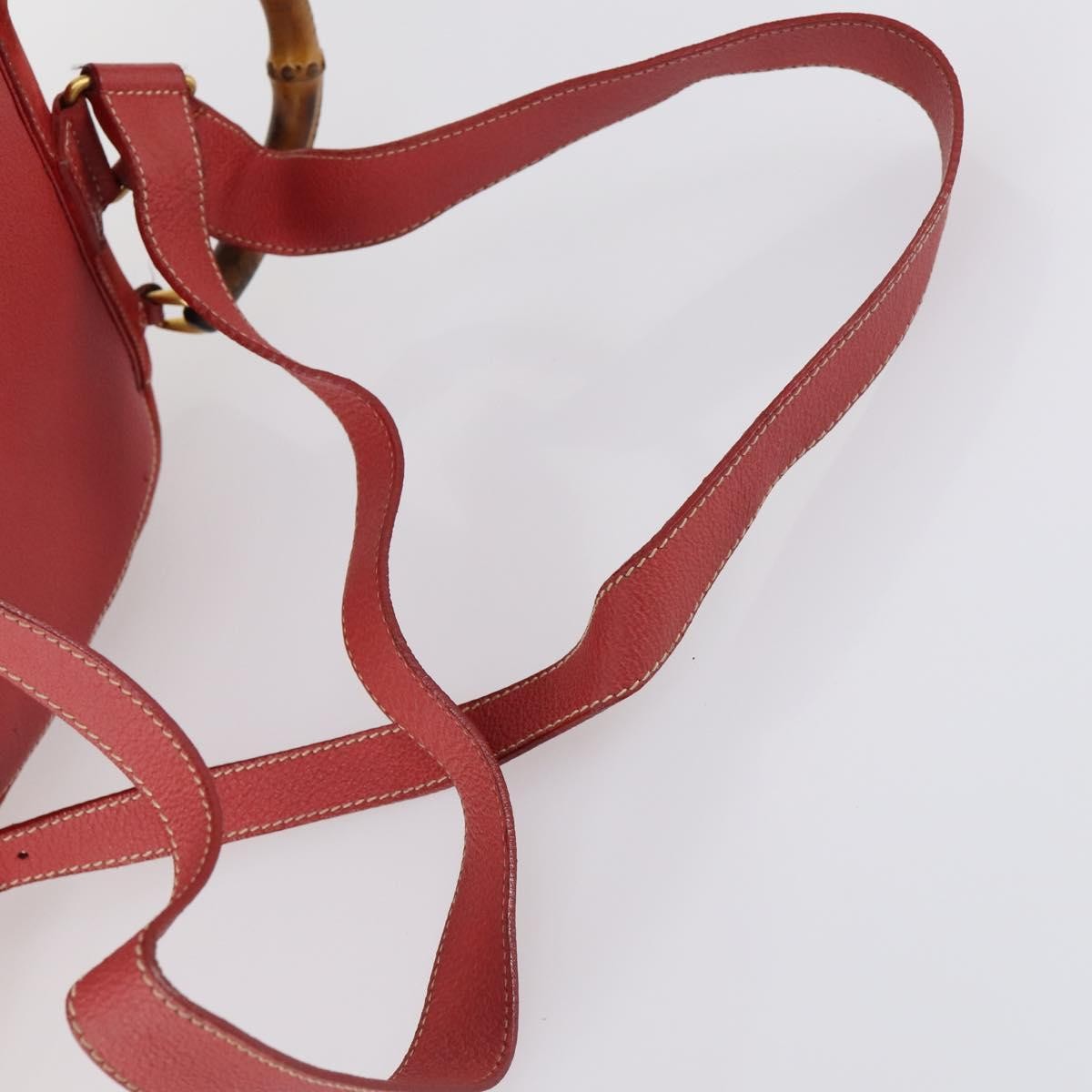 Gucci Vintage Bamboo Suede Red Suede Backpack Bag (Pre-Owned)