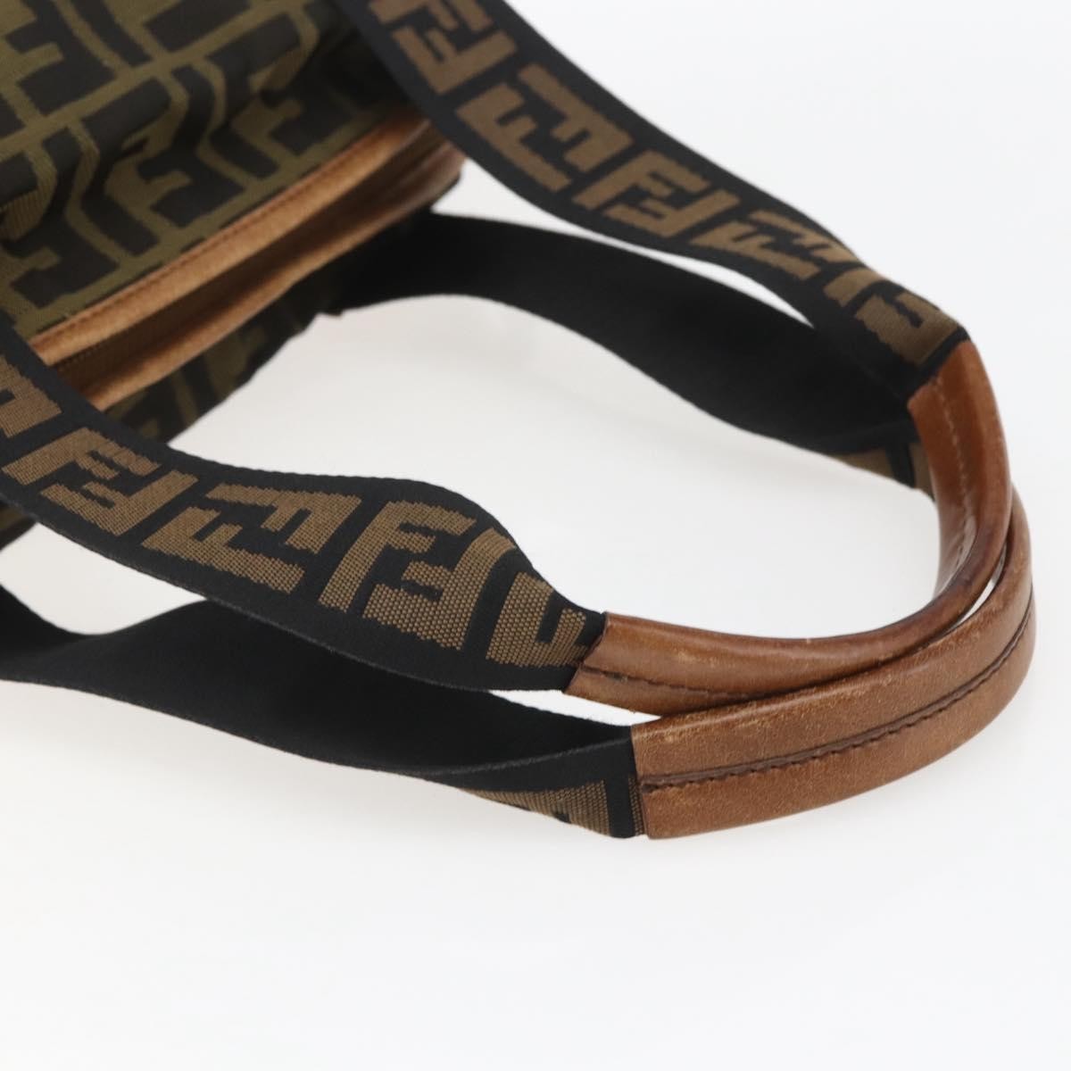 Fendi Vintage Ff Zip Zucca Canvas Brown Canvas Tote Bag Bag (Pre-Owned)