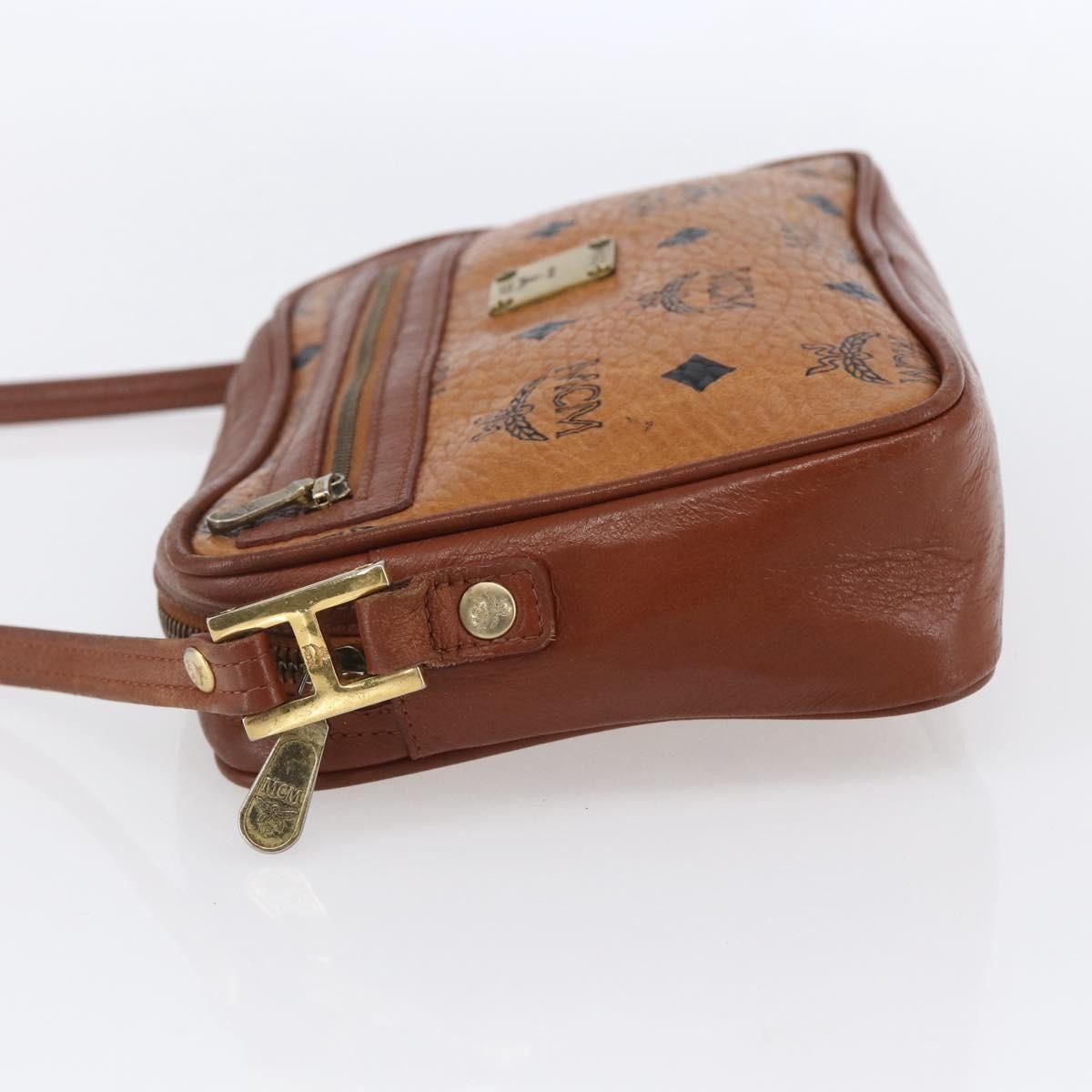 MCM Visetos Canvas And Leather Brown Canvas Shoulder Bag Bag (Pre-Owned)