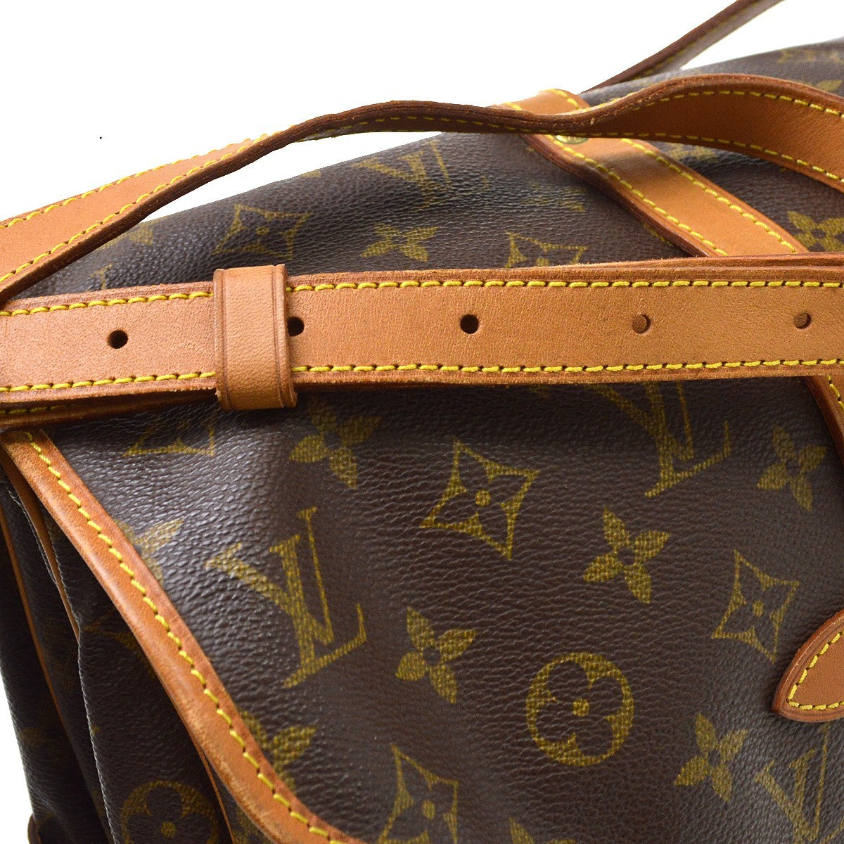 Louis Vuitton Saumur Monogram Canvas Brown Canvas Shoulder Bag Bag (Pre-Owned)