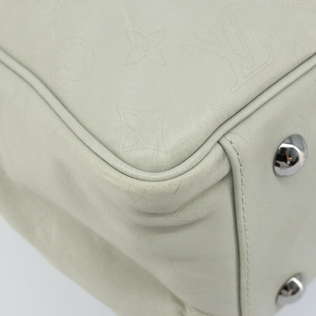 Louis Vuitton Clarkson Messenger Monogram Shadow Leather White Leather Handbag (Pre-Owned)