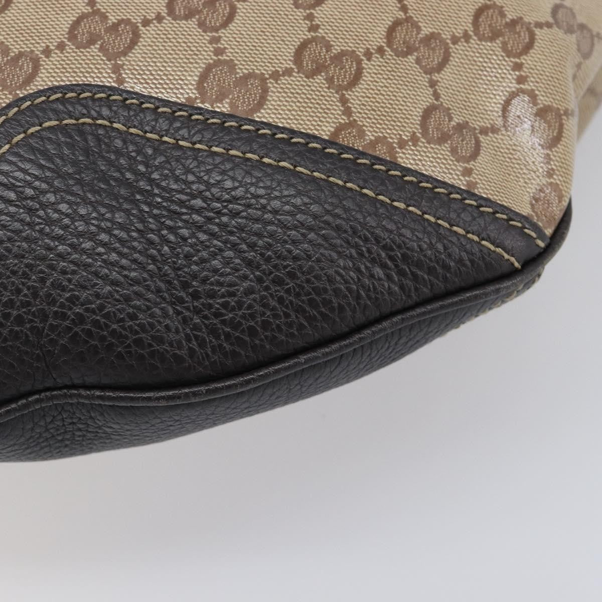 Gucci Nice Hobo Patent Canvas Beige Canvas Shoulder Bag Bag (Pre-Owned)