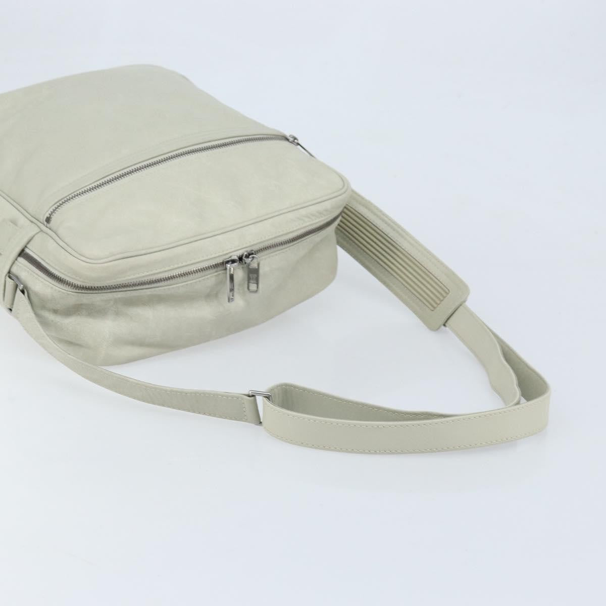 Louis Vuitton Clarkson Messenger Monogram Shadow Leather White Leather Handbag (Pre-Owned)