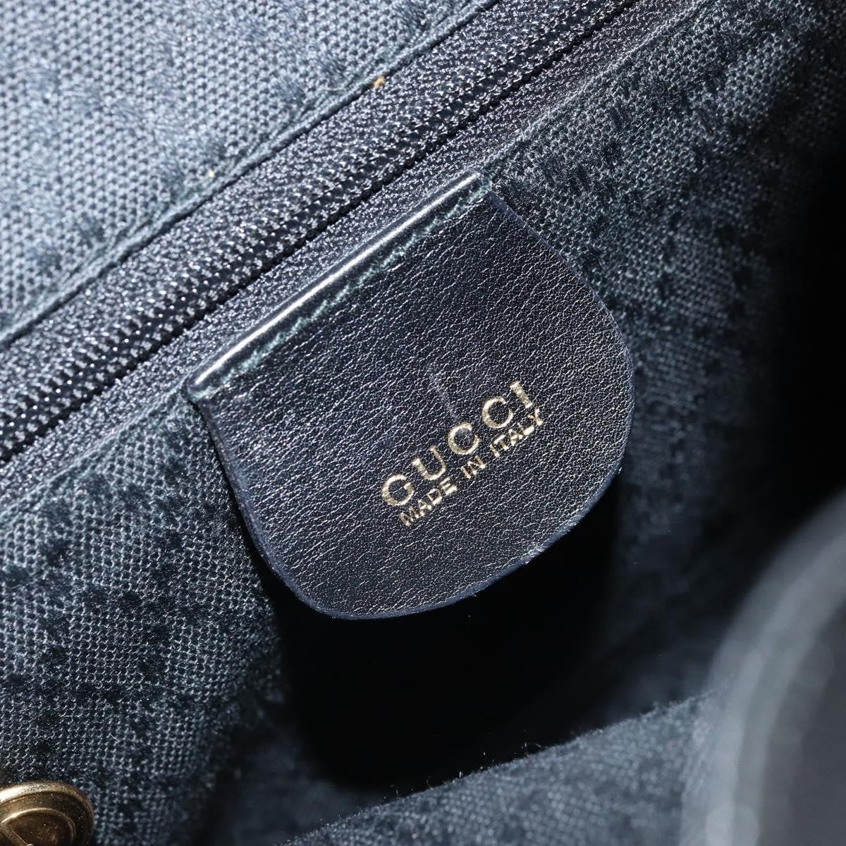 Gucci Vintage Bamboo Leather Black Leather Backpack Bag (Pre-Owned)