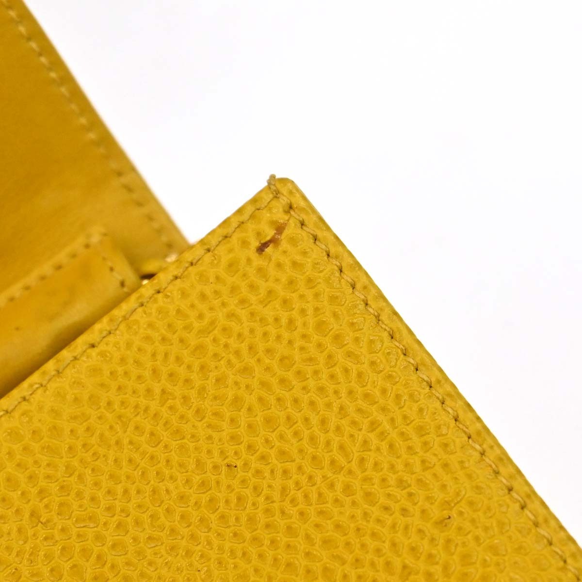 Chanel Vintage Cc Phone Holder Caviar Yellow Leather Clutche & Pouche Bag (Pre-Owned)