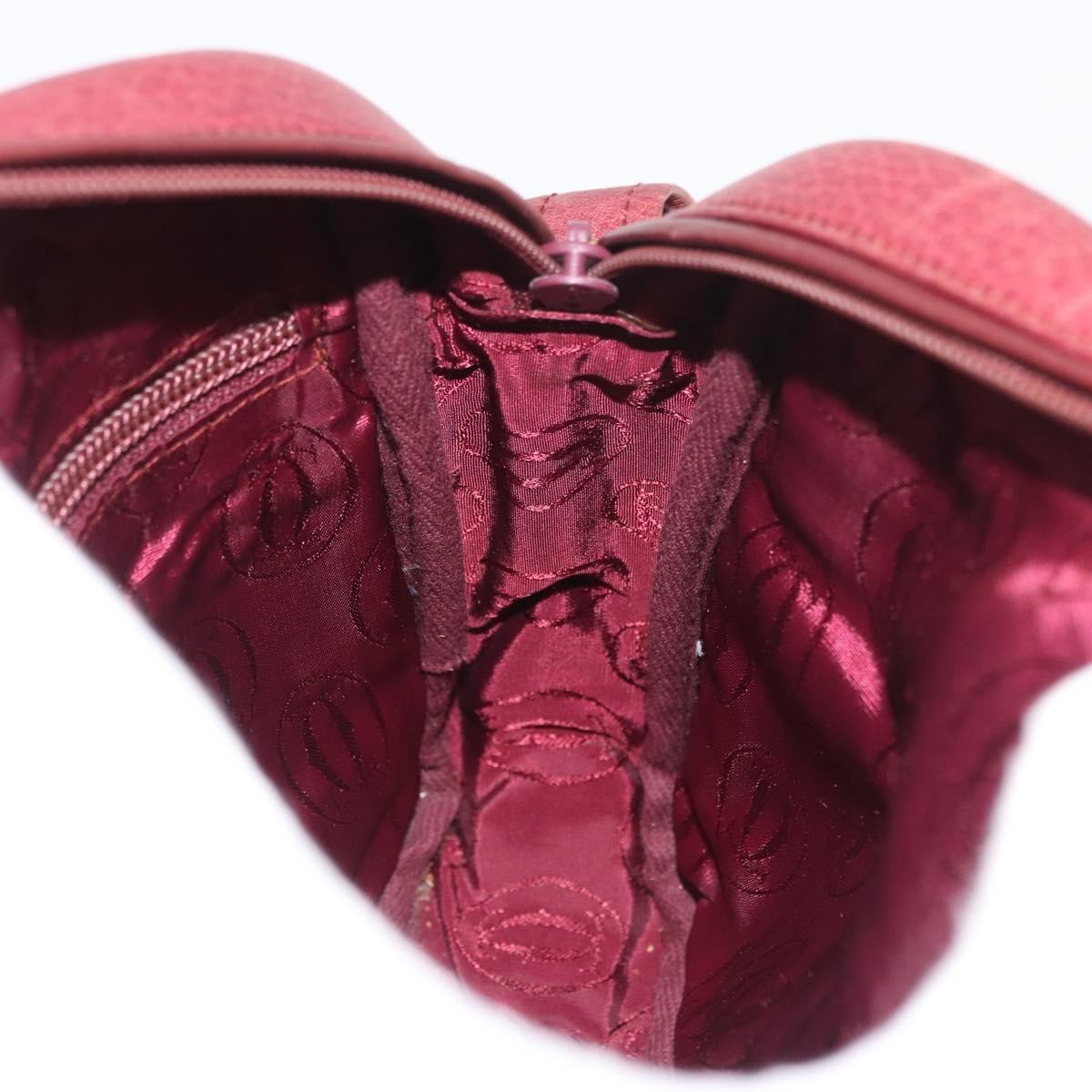Cartier Tasseled Must De Cartier Leather Burgundy Leather Shoulder Bag Bag (Pre-Owned)