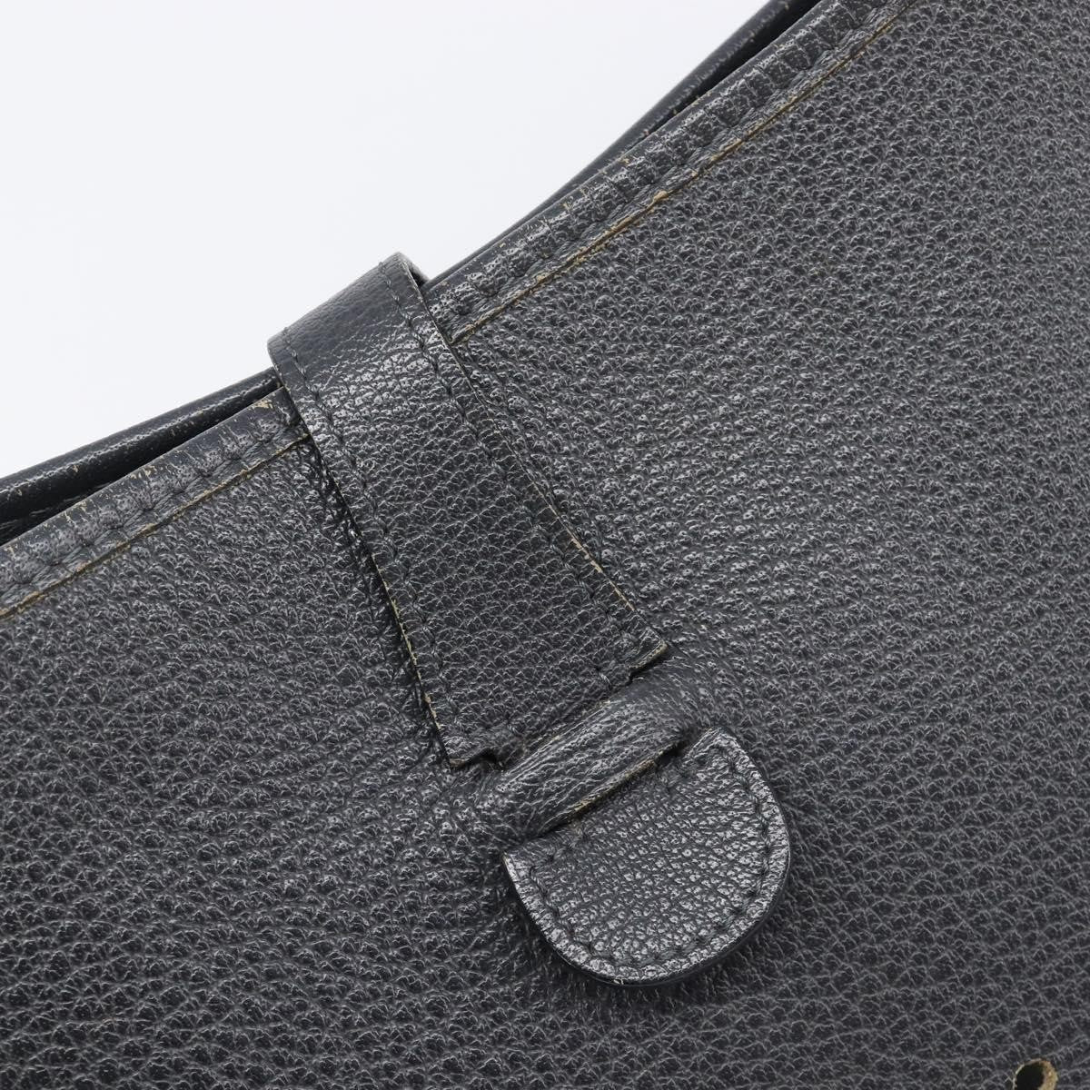 Hermes Evelyne Bag Gen I Clemence Black Leather Handbag (Pre-Owned)